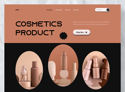 Cosmetics - Web design app branding cosmetics dailyui design e commerce e commerce landing page landing page product shop skin care typography ui ux web web design webdesigner website website design