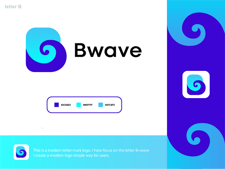 B wave modern letter mark Logo by Javed Umar on Dribbble