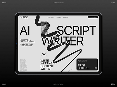 AI Script Generator design flat illustration landing ui ux web website