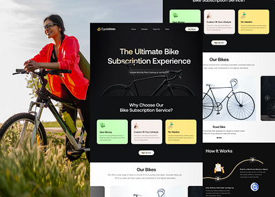 CycleMate Landing Page bike landing page branding design landing page product design ui ux ux design website