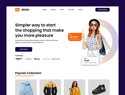 E-commerce Store Home Page Design ecommercehomepage ecommercelandingpage fashionlandingpage homepagedesign onlineshopewebsite storedesign ui uilandingpage uiuxdesign websitedesign