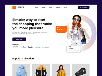 E-commerce Store Home Page Design ecommercehomepage ecommercelandingpage fashionlandingpage homepagedesign onlineshopewebsite storedesign ui uilandingpage uiuxdesign websitedesign