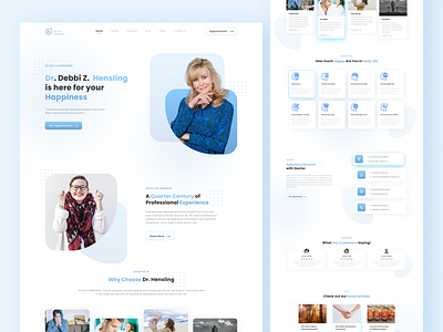 Mental Care Portfolio Website blue dribbble figma health illustration landing page medical mental ui ui designer ui web design ux ui webapp design website