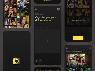 Album Organizer adobe xd album app design camera dark theme dark ui dashboard figma gallery illustrator mobile app product design ui ui design ui web design ux webapp design website design