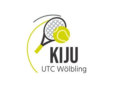 KIJU Logo branding green illustration kids logo logo design sports tennis tennis ball tennis racket