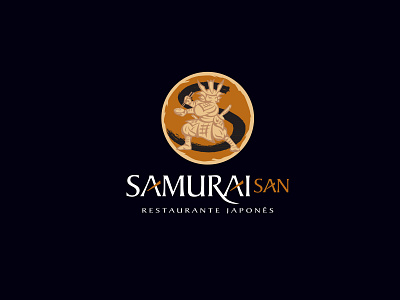 Samurai San Restaurant branding design graphic design illustration japan logo japanese restaurant logo logotipo samurai