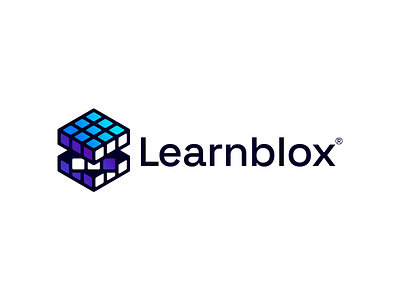 Learnblox® v.2 block cube game geometry hexagon icon learn logo mark rubik