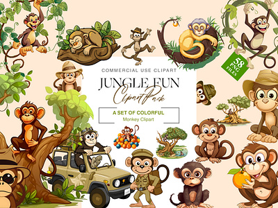 Cute Monkey Clipart Pack monkey designs