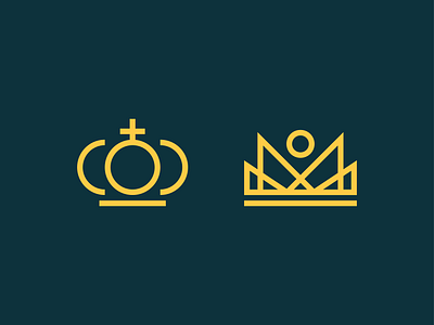 Crown Logo Exploration branding crown geometric gold green icon king line logo majesty mark mono negative space queen regal royal simple vector yellow