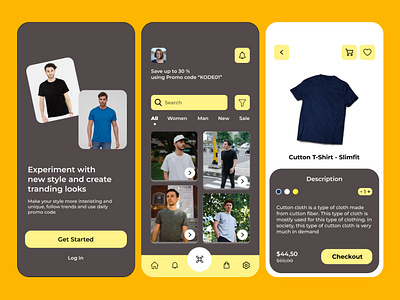 Clothing Store App branding graphic design ui