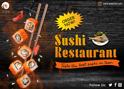 Restaurant Banner animation banner design banners branding graphic design motion graphics photoshop photoshop banners restaurant banner sushi banner sushi restaurant