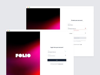 Log in / Sign up pages clean create account form log in minimal onboarding sign up ui web design