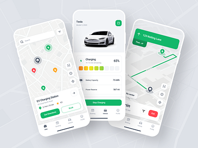 The ChargeOn Mobile App app app design battery car charging design electric electric vehicle ev ios map mobile ui ux vehicle