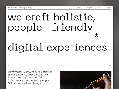 seed:brand Creative agency website design (Landing Page) agency branding minimal redesign typography web web design webdesign website website design