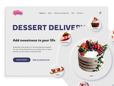 Dessert Delivery blue button delivery ecommerce menu neomorphism photoshop store sweet ui ux web design