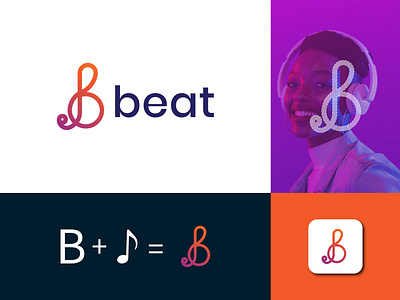 Letter B + Music Logo beat branding graphic design letter b logo music music logo