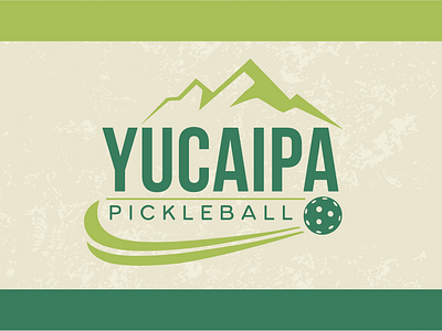 Yucaipa Pickleball Club Logo art branding design graphic design green identity illustration logo pickleball stripes vector