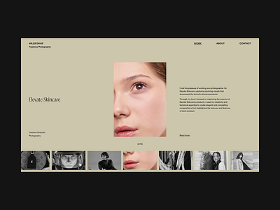 Miles Davis Work Page clean design gallery grid interaction design minimal modern portfolio typography ui ui design uiux user interface ux web web design web page website white space work page