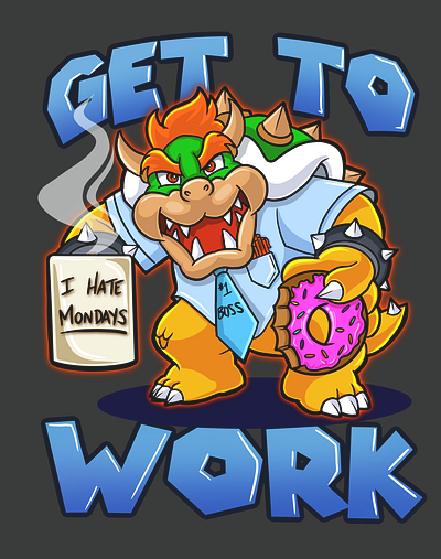 Tha Boss boss bowser coffee office super mario