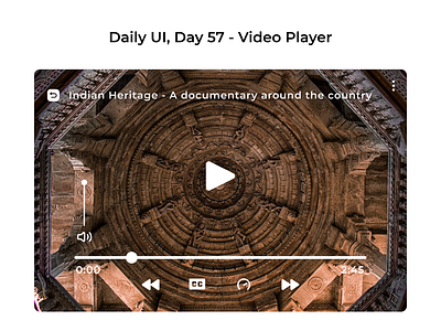 Daily UI, Day 57 - Video Player 100daychallenge 100daysofui dailyui dailyuichallenge dailyuiday57 design ui uichallenge videoplayer