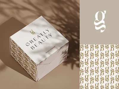 Beauty Brand Package Design beige branding design design studio freelance g geometric gold graphic design icon layout logo makeup mark mockup package design vector white