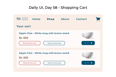 Daily UI, Day 58 - Shopping Cart 100daychallenge 100daysofui dailyui dailyuichallenge design shoppingcart ui uichallenge