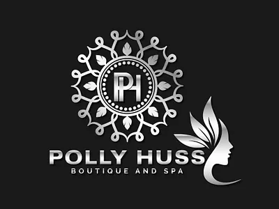 Polly Huss/ Boutique and spa 3d beauty logo boutique logo cosmetics logo design flat logo graphic design hair logo logo logo design logo maker minimal logo minimalist logo real estate logo signature logo spa spa logo