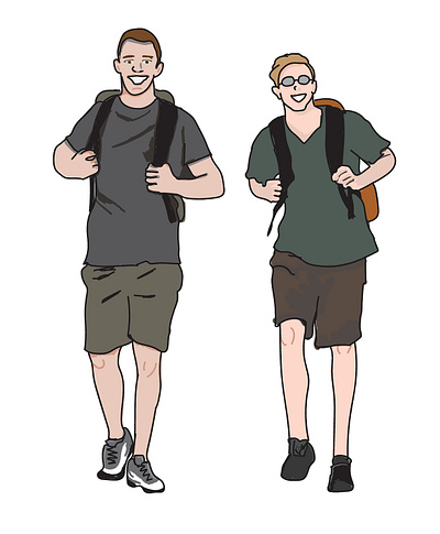 Cartoon Hikers