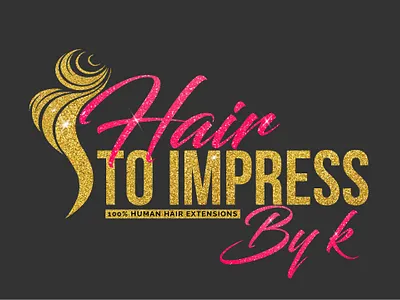 Hair To Impress/ Human Hair Extensions 3d beauty logo design eyes logo glitter graphic design hair extension hair logo illustration logo logo design logo maker minimal logo script logo signature logo