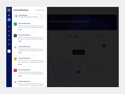 Notificaciones Push cripto crypto dashboard design notification notifications push toas ui