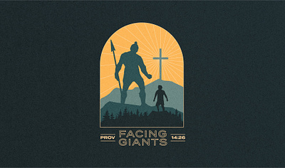 Facing Giants - camp logo badge branding camp church design graphic design illustration logo silhouette texture typography