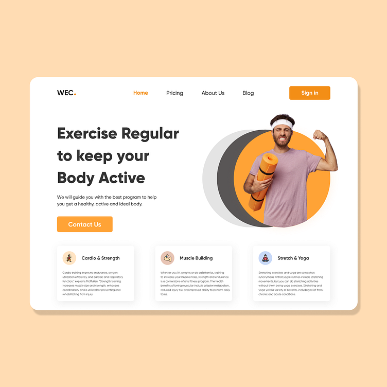 Exercise Website Header Design Concept by Fahim Ahmed on Dribbble
