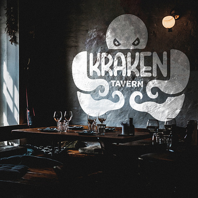Kraken Tavern brand branding branding identity design graphic design illustration logo logo design logotype menu design restaurant restaurant logo restaurant menu typography