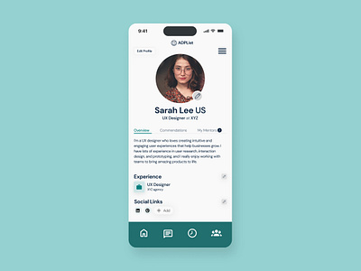 User profile for ADPList mobile app concept #DailyUI app design app ui challenge dailyui design social profile ui ux