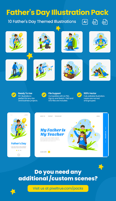 Father's Day Illustration Pack character graphic design graphics illustration vector vector illustration