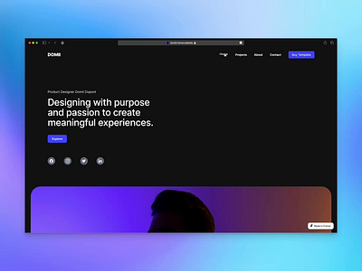 Domii ⏤ Framer Portfolio Template framer portfolio template ui