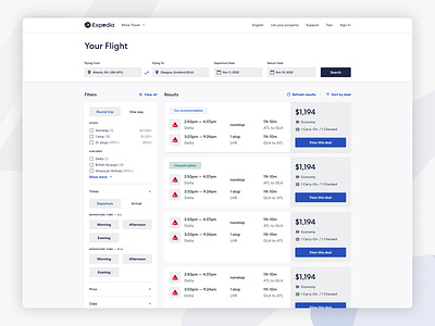 Flight Search Redesign (Expedia) app design expedia product product ui redesign travel