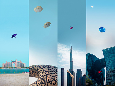 UMBRELLAS ACROSS DUBAI SKY | PHOTOGRAPHY arabic atlantis burj burj khalifa colorful dubai future khalifa opus photo photoediting photography sky surreal uae umbrella umbrellas
