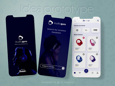 Audioguru Mobile UI appdesign creativity designinspiration designprocess ecommerce inspiration learningjourney mobileappdesign mockupdesign prototype tutorial ui uiuxdesign userexperience userinterface wirelessheadsets