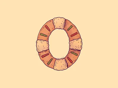 36 Days of Type: 0 / Rosca de Reyes 0 36 days of type art design dia de reyes drawing illustration mexican food mexico navidad pan dulce rosca rosca de reyes