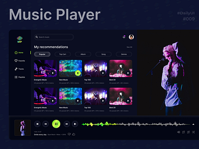 Musik Player (#DailyUI Challenge#9) dailyui design figma musicplayer ui