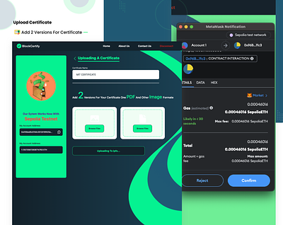 BlockCertify - A Blockchain-based certificate creation and verif adobe xd android android app branding design flutter illustration ios