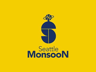 Seattle Monsoon athletic ball basketball branding court design esports jersey logo logos simple sport sports sports branding sports logo team