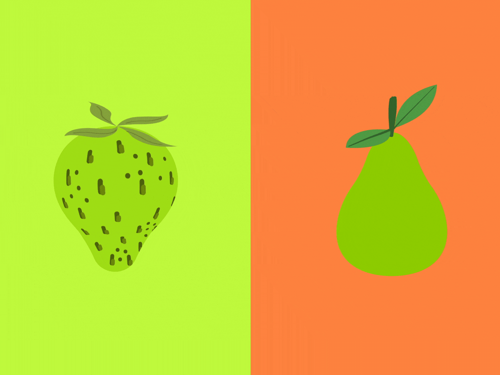 Fruit Rotation 2d animation branding design eat eating food fruit graphic design green illustration interface marca motion graphics pear rotation stramberry ui ux