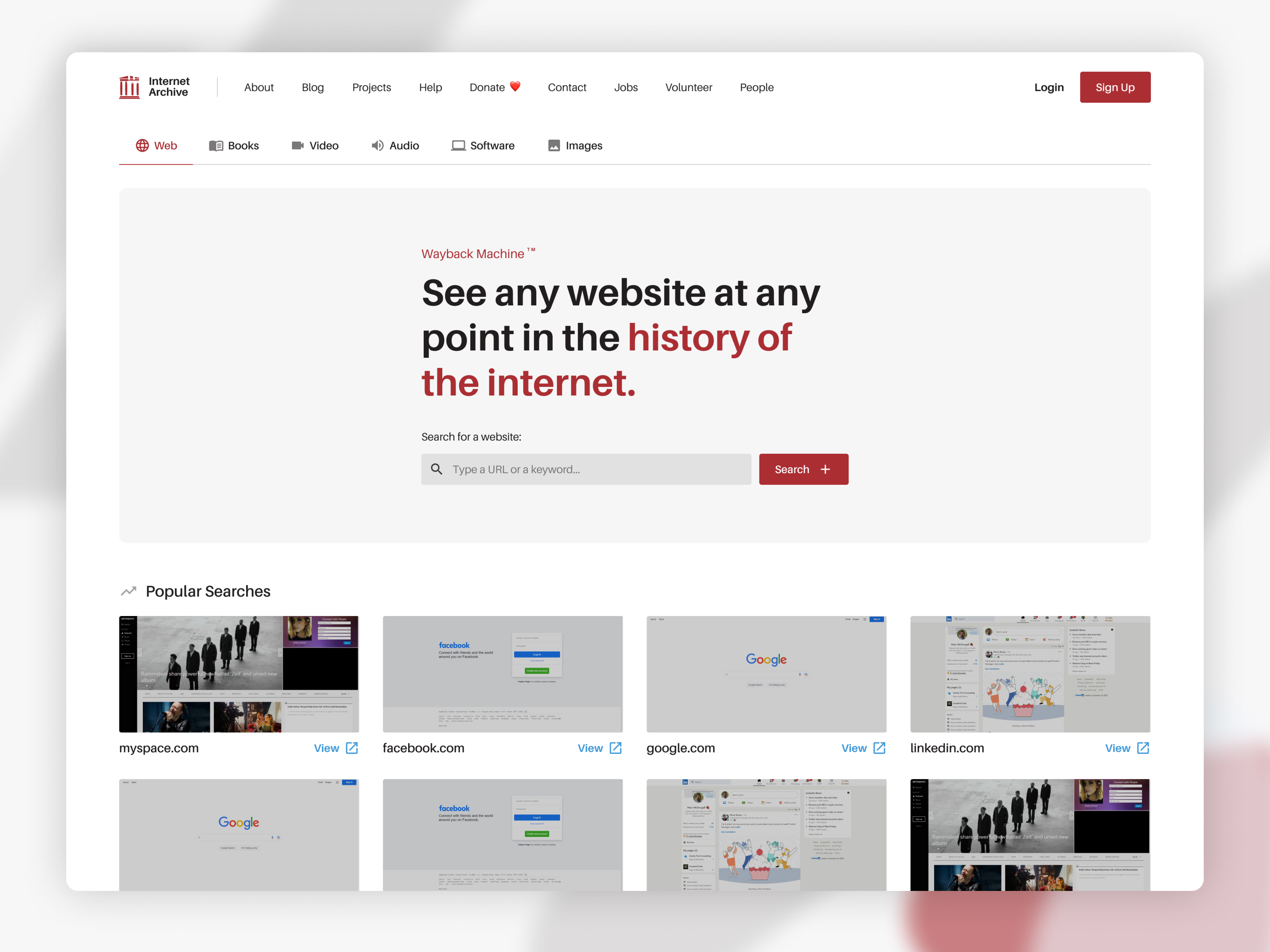 Wayback Machine Redesign by Marc McDougall on Dribbble