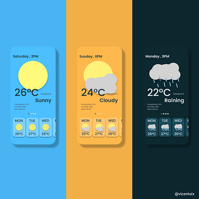 Weather App Concept app design graphic design illustration typography ui ux