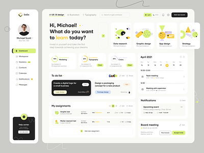 Education Platform admin page dashboard dashboard ui design agency education education app interface metrics minimal online courses online lessons app platform product saas startup ui ux web web app web design