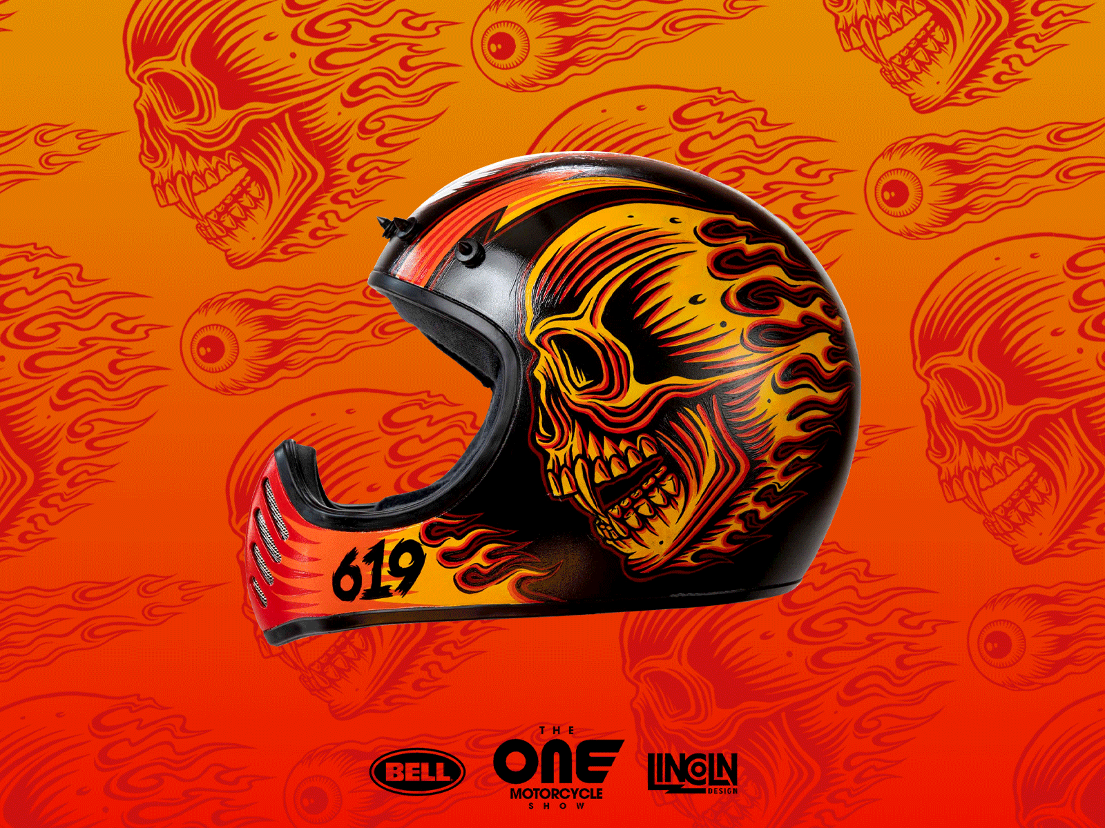 21 Helmets Art Show | Painted Helmet 21 helmets bradford design eye eye ball harley helmet art illustration lincoln design moto art motocross motorcycle skull