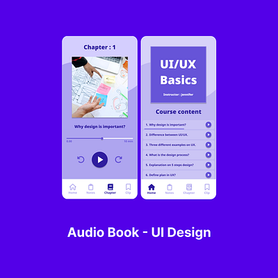 Audio Book Design app design graphic design illustraion illustration interaction design portfolio design ui ux