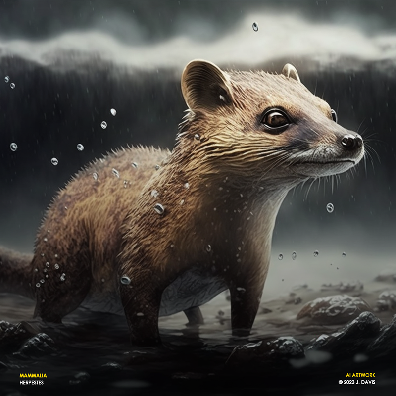 Mammalia - Herpestes 0xjdavis ai ai art animal art artificial intelligence biology critter design extinct illustration machine learning mammal mammalia national geographic prompt engineering